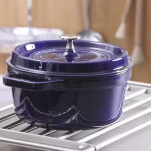Staub Cocotte Rund Aus Gusseisen In Dunkelblau 26, 24 Cm / 12 Cm/ 5,2 Liter 18