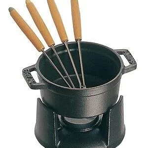Staub Schoko Fondueset Aus Gusseisen In Schwarz 6